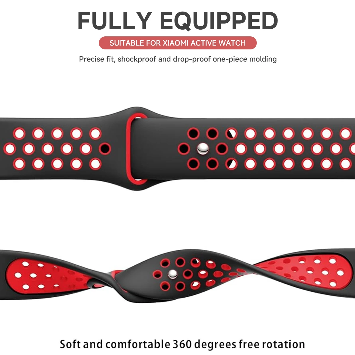 Two-Tone Breathable Sports Silicone Band with Soft Hollow Protector