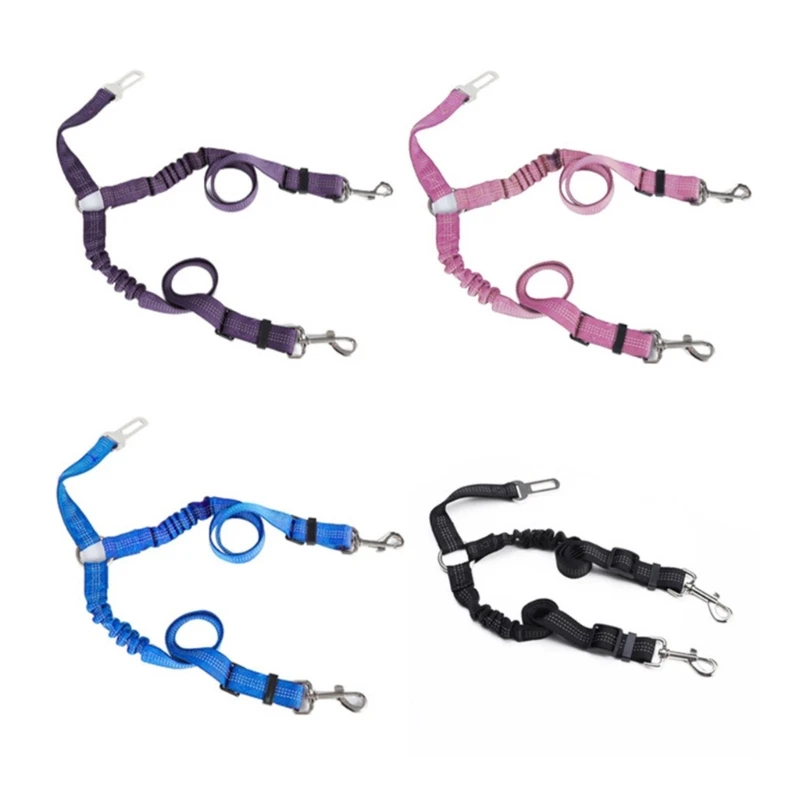 

Antishock Two-in-one Pet Car Safety Belt Leash BackSeat Harness Strap Dropship