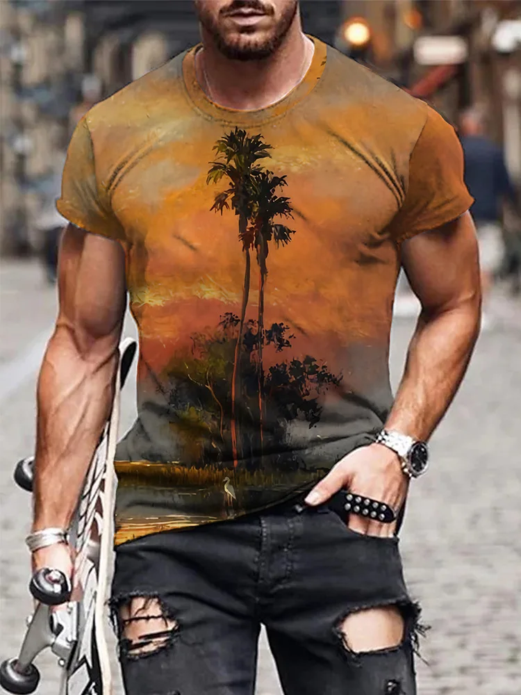 cotton shirts Summer’s Latest Men’s T shirt hugh Printed 2022 Short Sleeved O Neck T shirt Men Wear T shirt Pullovers On The Street cool shirts for men