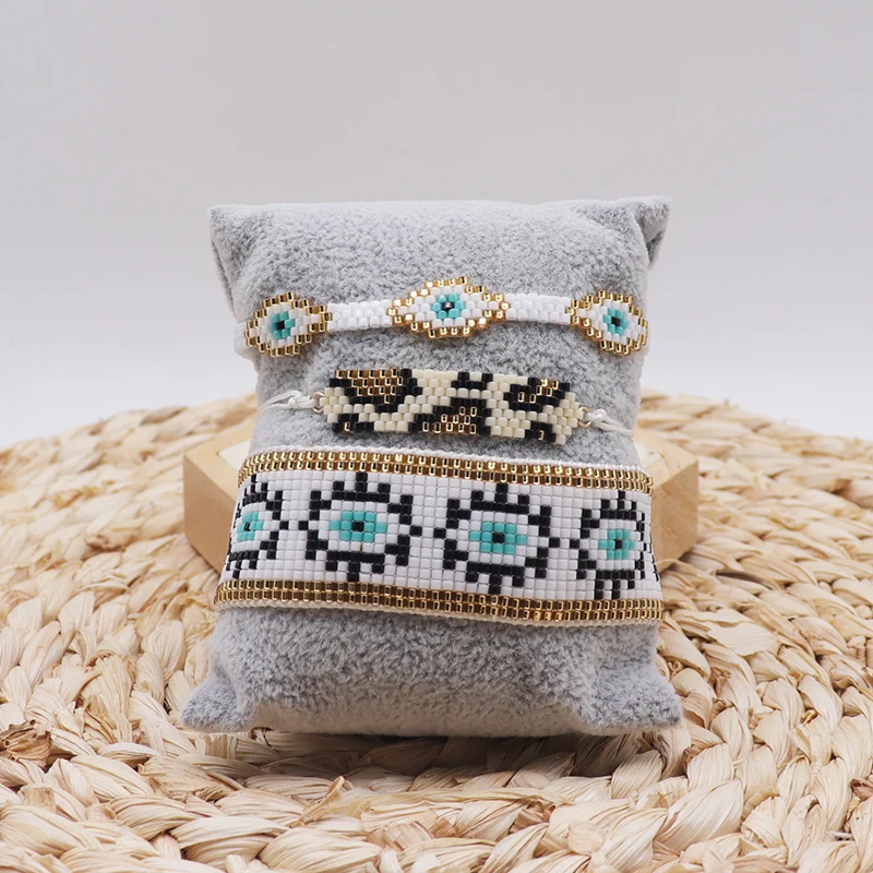 ZHONGVI Bohemian Woven Miyuki Beaded Bracelets For Women Trend Geometric Heart Love Chain Adjustable Jewelry Party Gifts New