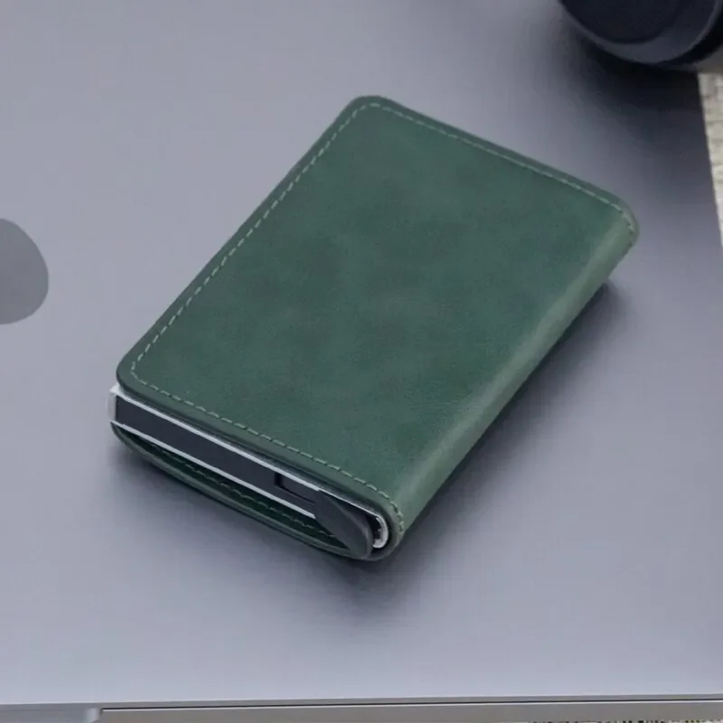 

Men And Women New Aluminum Alloy Credit Box Pu Metal RFID Blocking Cards Bag Portable Waterproof Classic Style Card Case