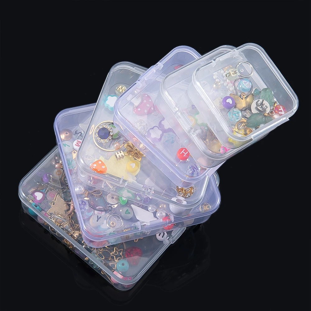Square Plastic Storage Box Transparent Jewelry Beads Container Small Items Sundries Organizer Packing Case Fishing Accessories