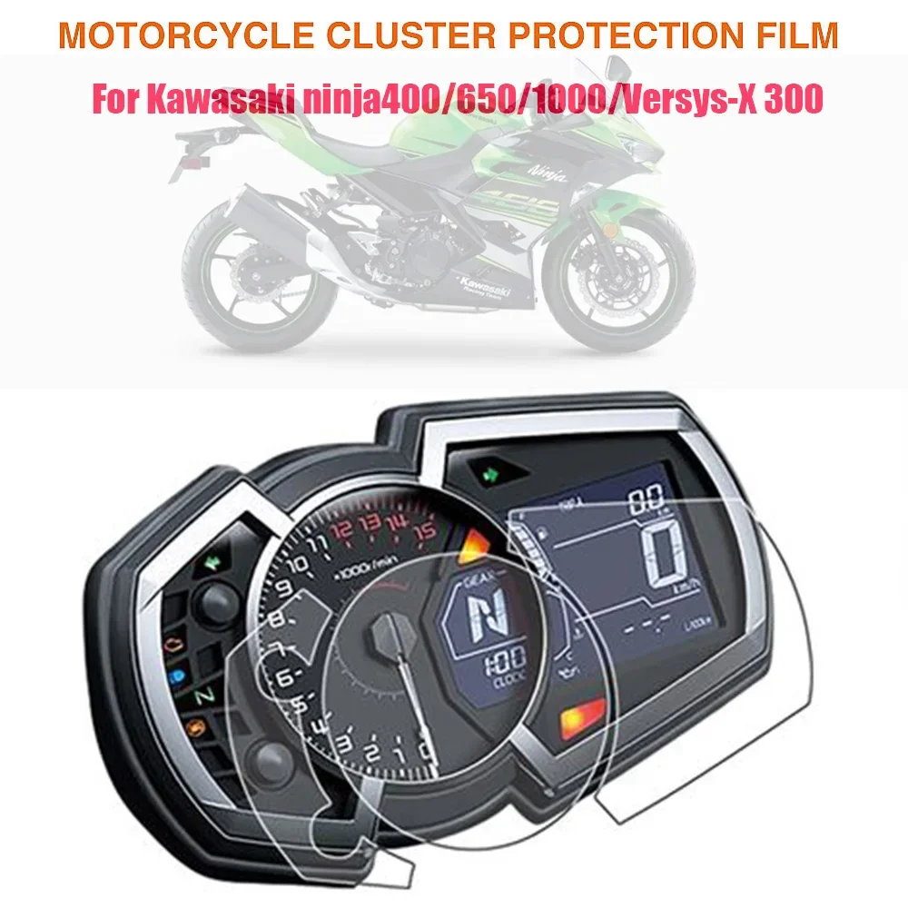 Instrument Protective Film Dashboard Screen Protector For Kawasaki NINJA 400 250 650 1000sx Z1000SX ZX6R ZX25R VERSYS X300 X250 for kawasaki z900 ninja 650 z650 2020 ninja650 motorcycle dashboard instrument panel screen protector cover stickers transparent