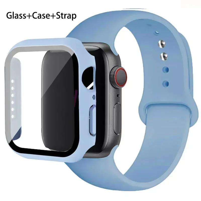 Premium Silicone Sport Band with Glass and Protective Case