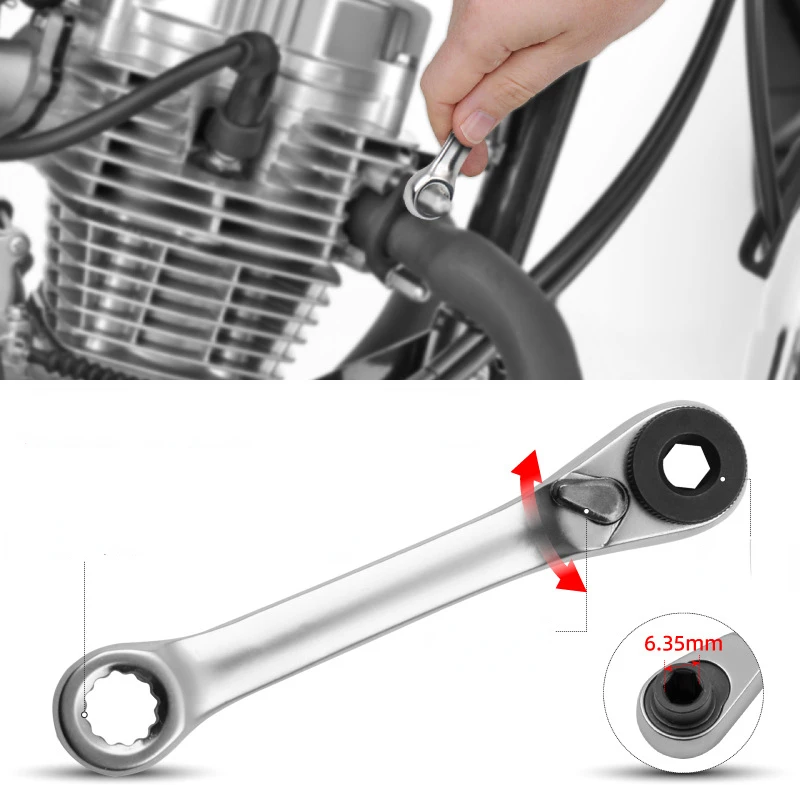 Description Picture 6 of item72-tooth 60-tooth Ratchet Socket Wrench Screwdriver Small Mini Xiaofei Quick Wrench 1/4-6.35mm Batch Head Socket Handle