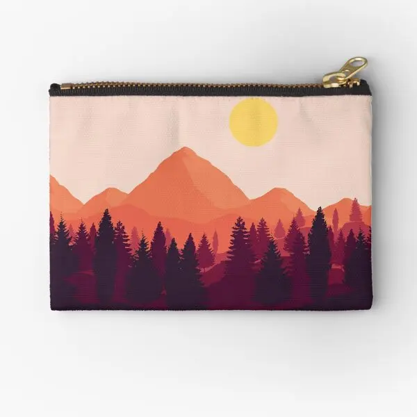 

Forest Mountain Horizon Zipper Pouches Packaging Cosmetic Panties Key Pure Wallet Small Bag Men Underwear Women Socks Pocket