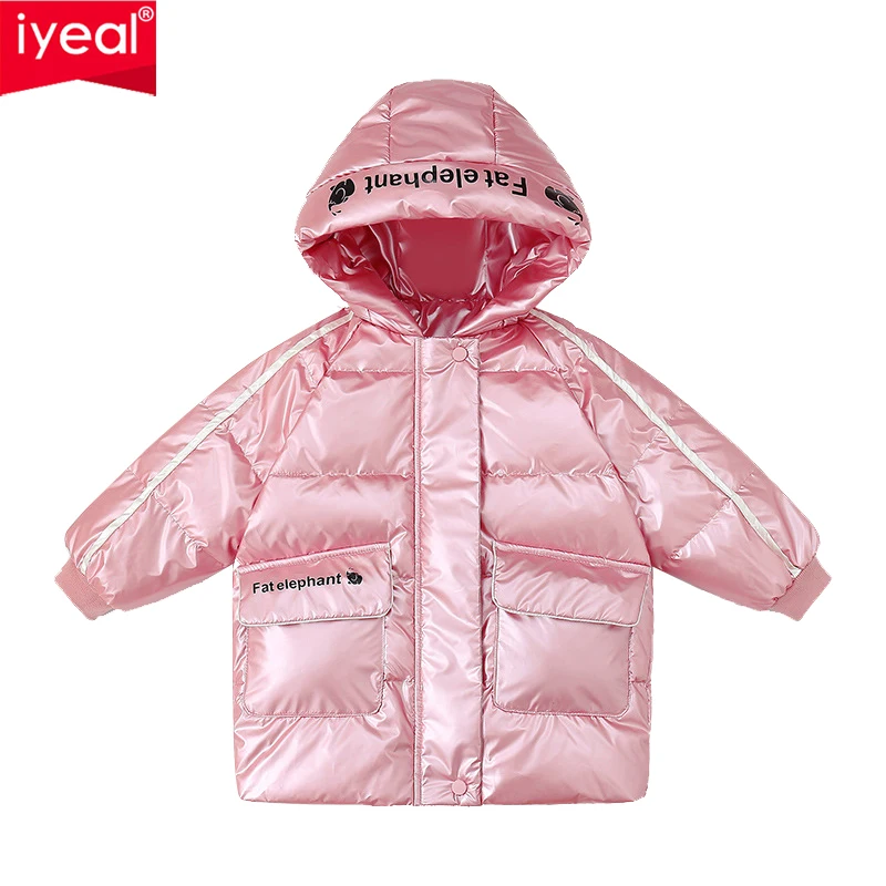 

IYEAL 4-10 Years Teeny Girl Snowsuit Winter Kids Down Jackets for Boys Thick Coats Girls Children Warm Hooded Outerwear