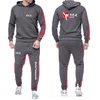 2024 Spring Autumn Men's WTF World Taekwondo Federation Logo Print Hooded Tracksuit+Drawstring Sweatpants Solid Color Sports Set 3