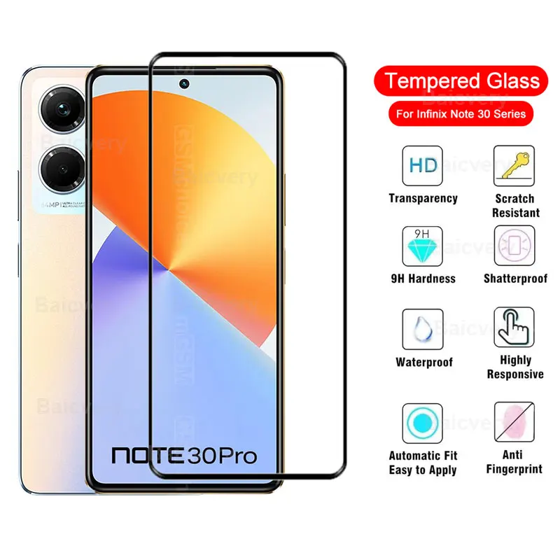 Per Infinix Note 30 Vetro Temperato Protettivo 4G Per Infinix Note 30 5G Note 30 Pro X6833B Pellicola Proteggi Schermo