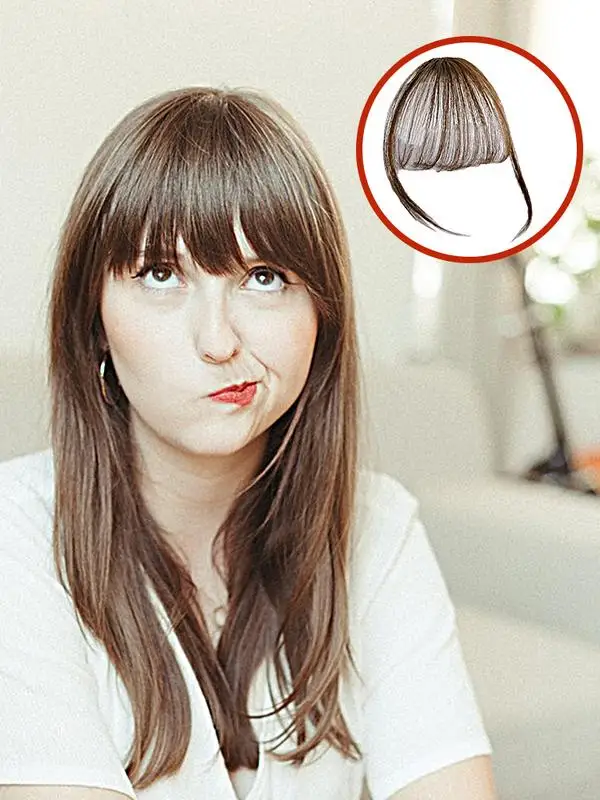 Bangs Clip In Hair Extensions Fake Air Hairpieces Easy Clip Natural Soft In Bangs Fake Air Hairpieces for Women Daily Party synthetic bangs