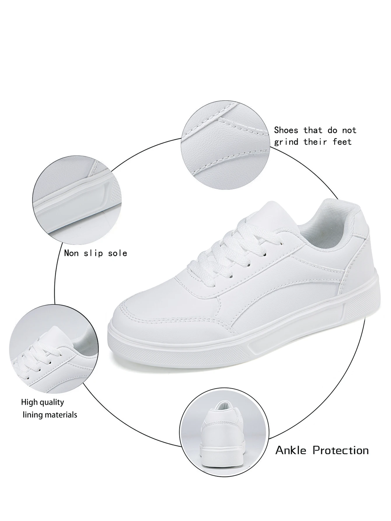 Damenschuhe, neuer Stil, lässige Sportschuhe für Damen, weiße Schuhe, große flache Schuhe – Detail 11