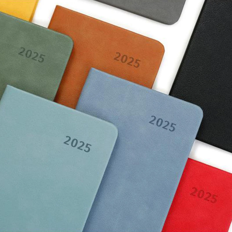 Leather Agenda Monthly Planner Notebook Portable A6 Diary Notepad Journal Office Accessories Mini Pocket Notepad schedule notebook notebook diary journal notebook diary small notebook undated notepad hardcover notebook