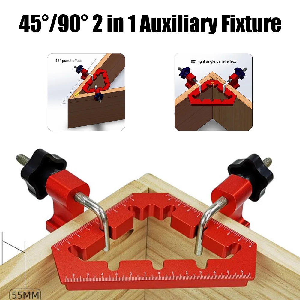 45/90 Degree Clamp Positioning Squares Woodworking tool for Picture Frame Box Cabinets Drawers Al Alloy Corner Clamp Right Angle 90 degree positioning squares carpentry squares woodworking tool l type