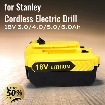 스탠리 무선 전기 드릴용 충전식 배터리, FMC687L, FMC688L, 스탠리 전기 6000mAh 도구 배터리 18650, 18V, 6.0Ah