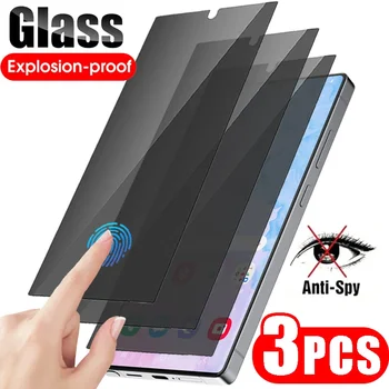 1-3 pezzi protezione schermo privacy per Galaxy S25 pellicola in vetro temperato copertura protettiva anti-spia per Samsung Galaxy S24 Plus Ultra