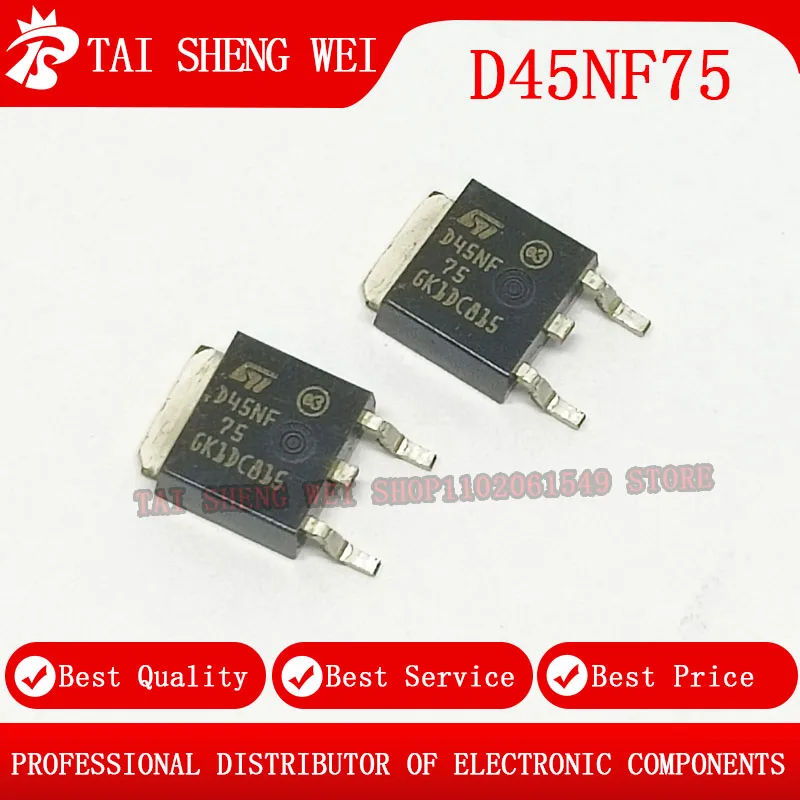 

10pcs D45NF75 STD45NF75 TO-252 75V 40A New Original