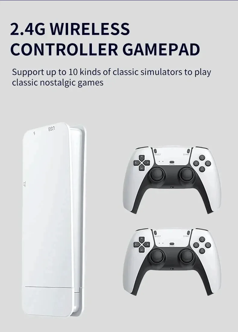 Wireless Retro Tv Video Game Console With Dual Controllers_voghion.com