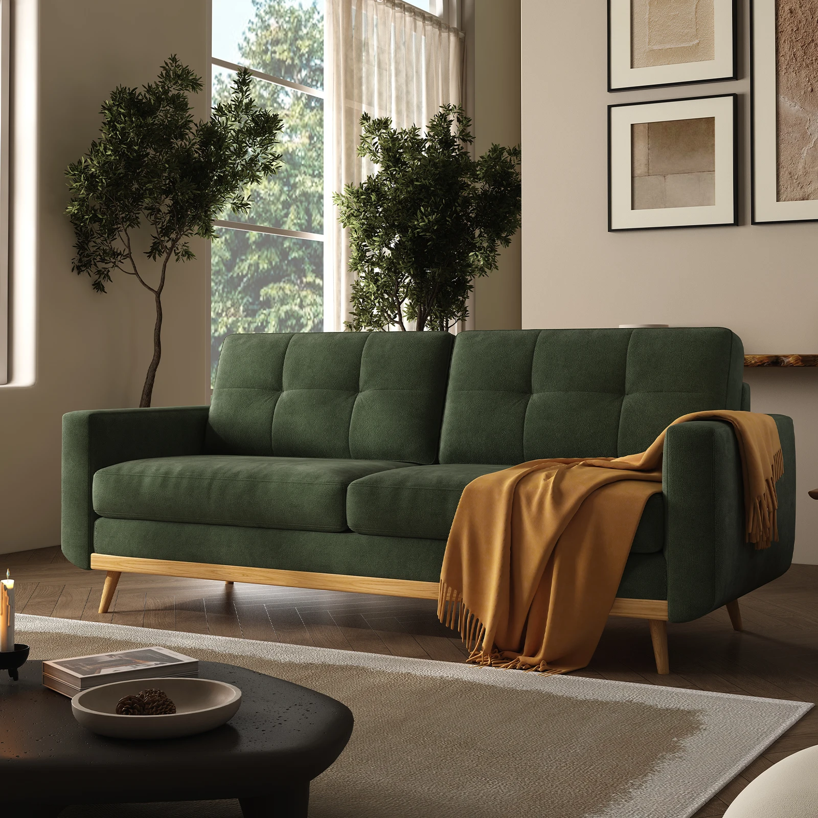 Mid-Century Modern Loveseat Sofa 1