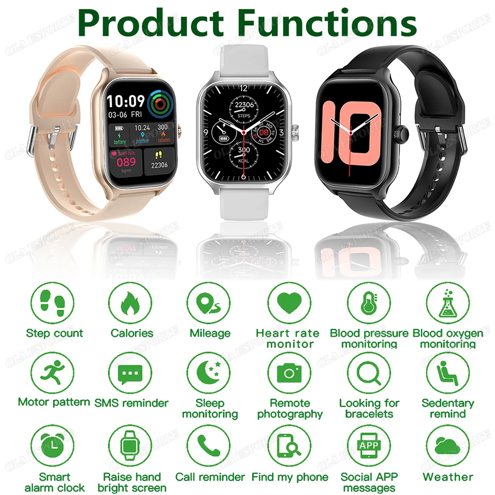 2026 New Men's Smart Watch Women's Gift 2.01inch HD Full Touch Screen Sports Fitness Watch Electronics Bluetooth Talk Smartwatch 5