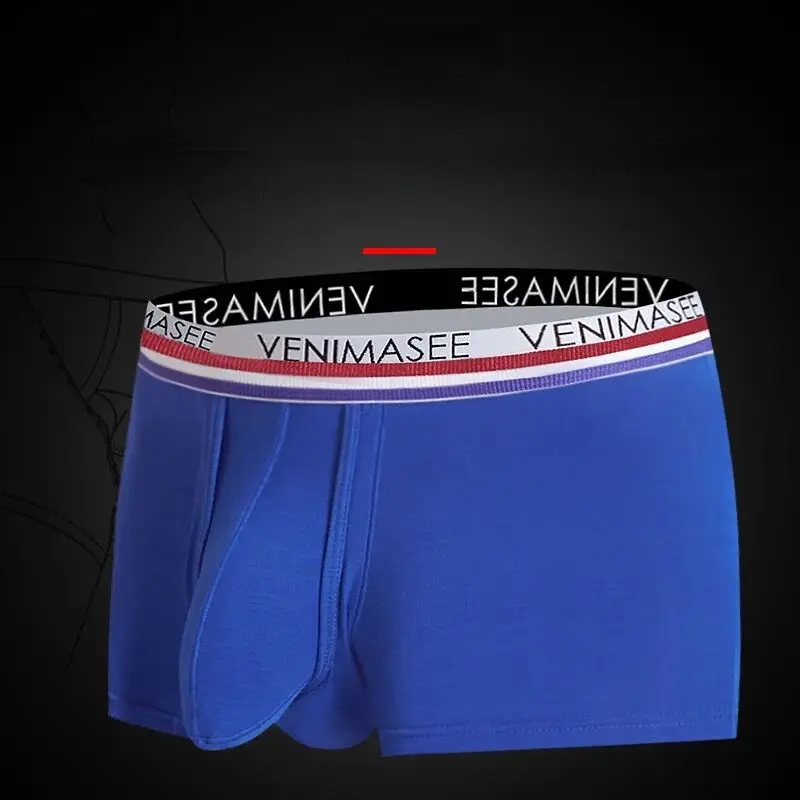 Men Elephant Nose Boxers Breathable Bulge Dick Scrotum Pouch Sexy Lingerie Big Penis Pocket Gay Underwear Ropa Interior