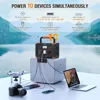 Portable Power Station 500W(Peak 1000W), 519Wh Outdoor Solar Generator Backup Battery Pack with 2 110V AC Outlets, 5