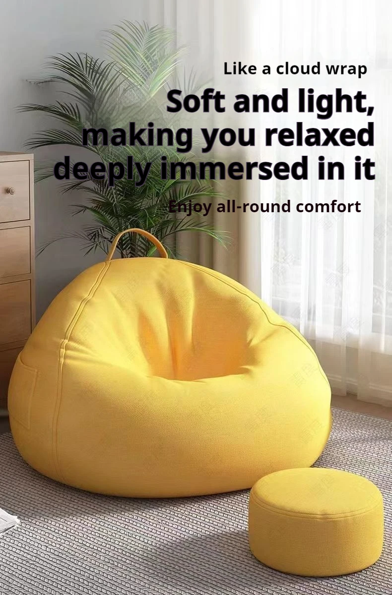 Description Picture 5 of itemClassic Bean Bag Soft Leisure Sofa Lazy Couch Bag Linen Cloth Lounger Seat Tatami Living Room Furniture Bedroom Chair