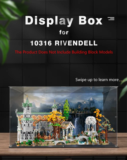 Boîte de présentation en acrylique pour Lego 10316 RIVENDELL, étui  transparent anti-poussière, ensemble de briques jouets non l'intensité