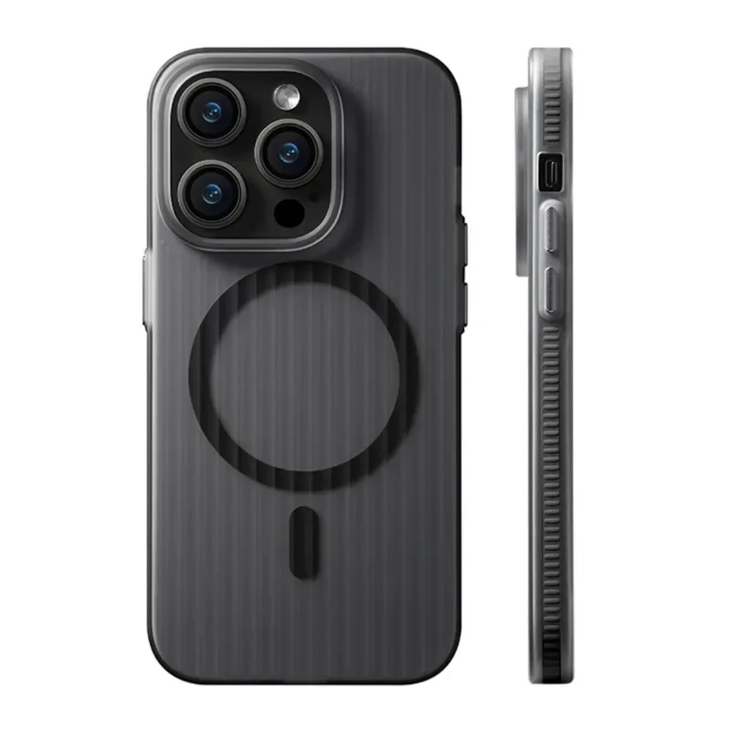 Corrugated Pattern Non-Slip Matte Hard Cover with MagSafe Wireless Charging Compatibility