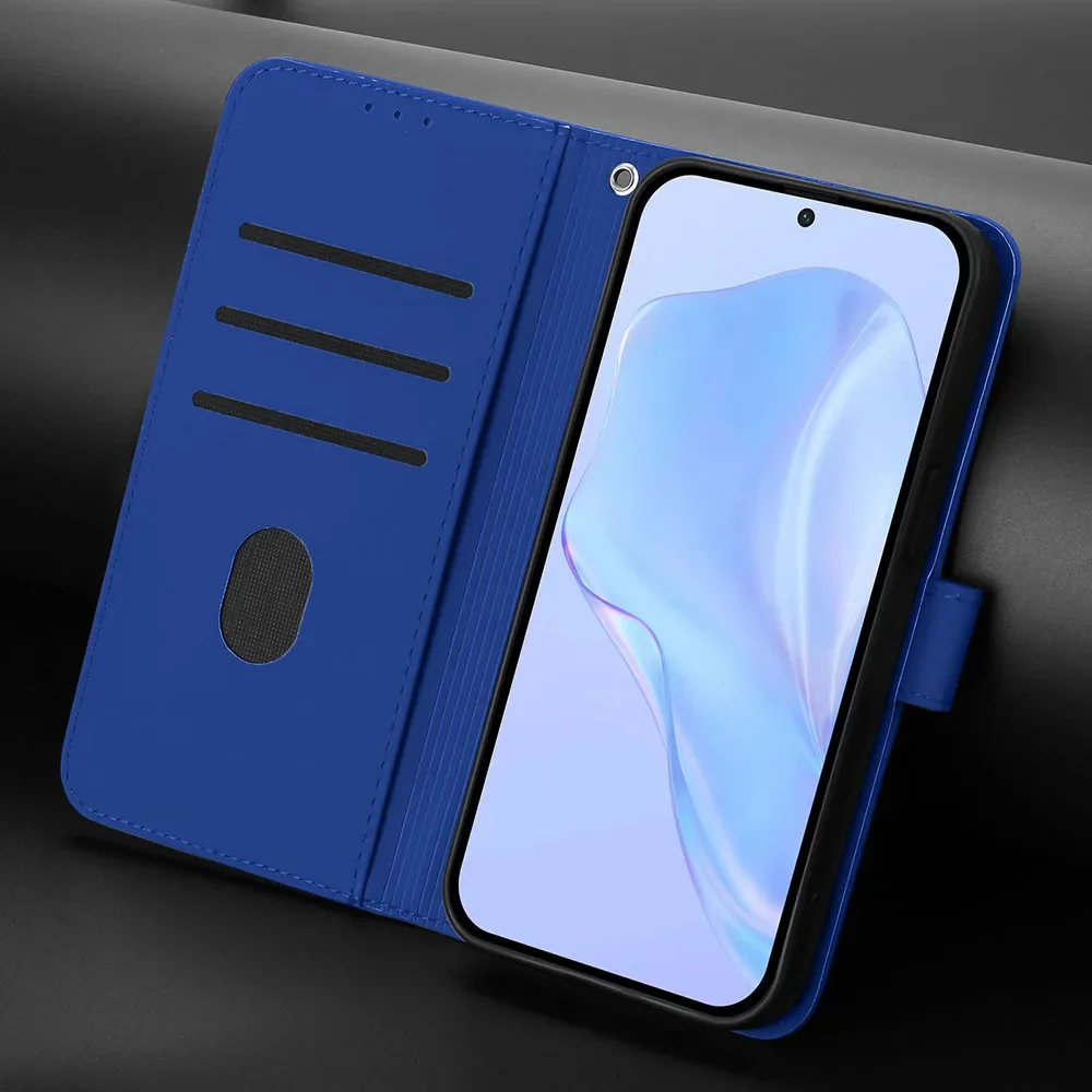 Classic Solid Color Leather Flip Wallet Stand Phone Cover Shell