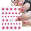 Gradient Nail Sticker 3D Jelly Red Powder Blusher Slider Round Halo Dye Cute Ombre Nail Design Translucent Gel Polish Wraps Deca 2