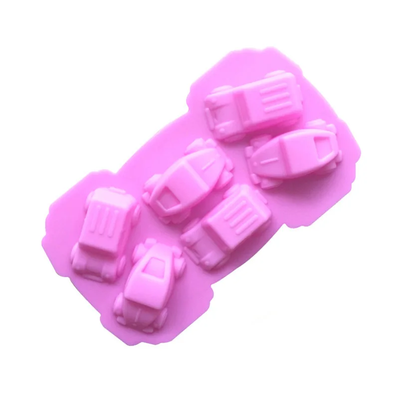 6Pcs Car Silicone Molds Cars Shape Chocolate Candy Molds Jello Mold for  Kids Cute Race Car Mold for Making Handmade Cake - pink 