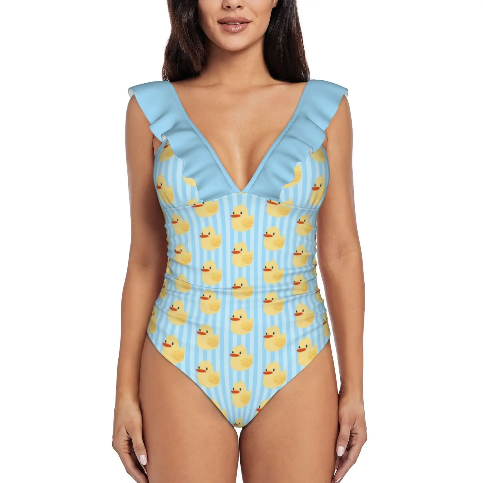 Giallo Anatra! Costume Da Bagno Con Volant Costumi Da Bagno Da Donna Monokini Costumi Da Bagno Costumi Da Bagno Ducky Ducky Duckie Anatra Gialla Giall