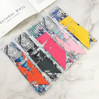FranceSpring Versatile Fashion Eiffel Tower Ladies Leisure Decoration Twill Long Strip Streamer Silk Scarf Tie Bind a Bag Ribbon 1
