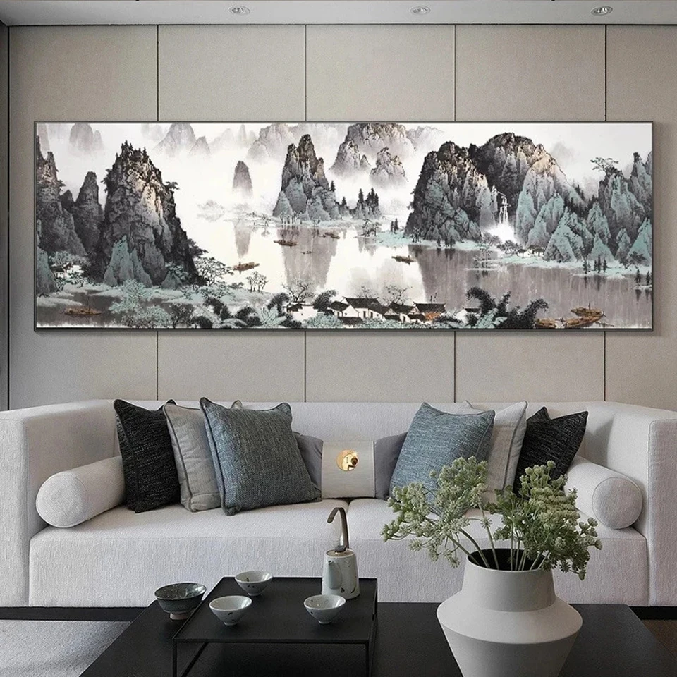 Traditional Chinese Style Diy Diamond Painting Mountain and River Diamond Picture Mosaic Cross Stitch Embroidery Kit Home Decor