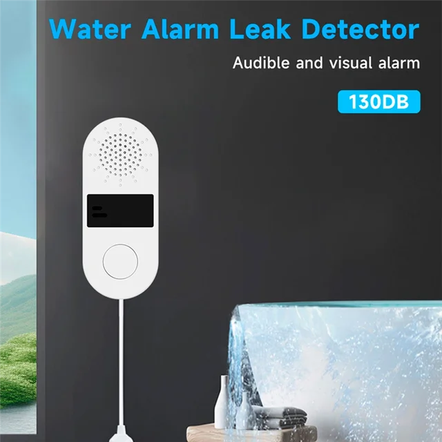 M13ktuya 2.4Gwifi Water Leak Detector With Sound Light Alarms 130DB Water Leak Smart Home Water-Alarm Sensor App Control 2