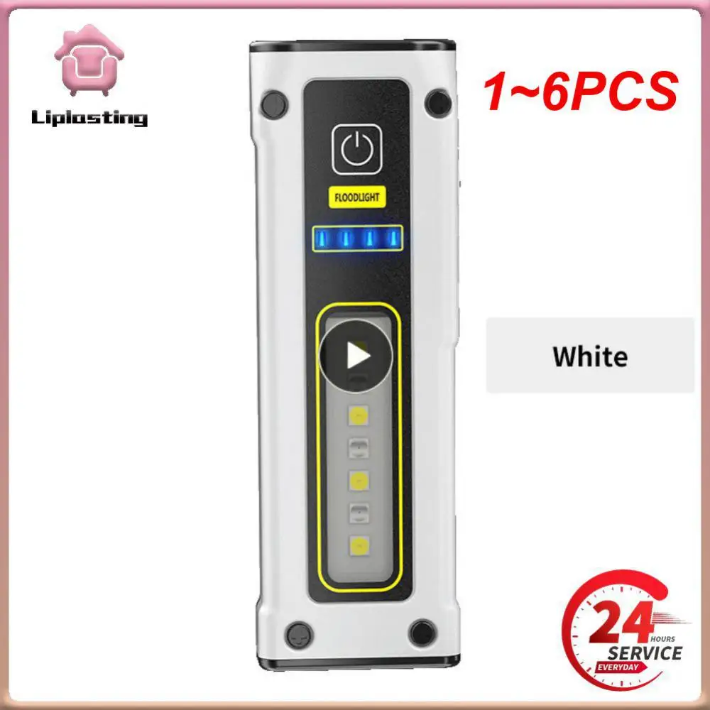 

1~6PCS Portable COB Flashlight LED Source Led Working Light USB Rechargeable Strong Magnet Work Light High Power With