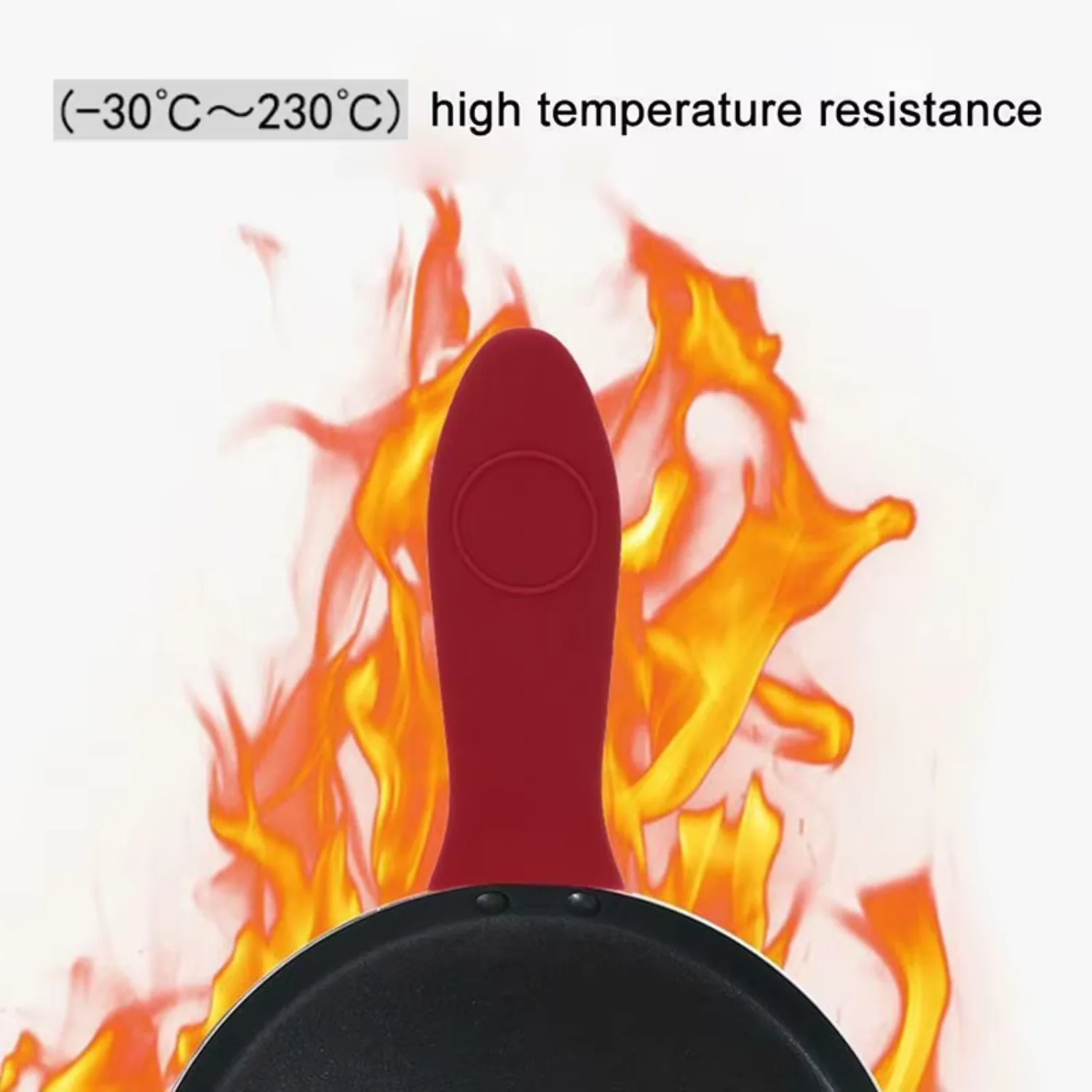 Silicone Hot Handle Holder Heat-resistant Pot Holder Cast Iron Frying Pan Cover Auxiliary Handle Sleeve 1개