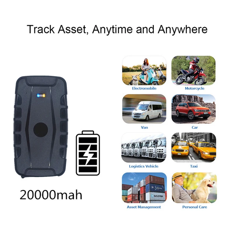 20000mAh large capacity battery ultra long standby time wireless waterproof strong magnetic suction 4G GPS tracker for vehicles