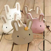 Cartoon Animal PU Leather Shoulder Bag Cute Bear Cross Body Messenger Bag For Children Soft Bunny Kids Toddler Girl Boy Purse 1
