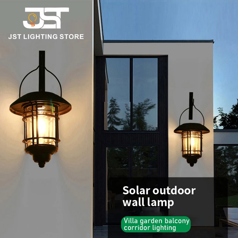 Solar Wall Lamp Outdoor Waterproof Iron Tungsten Wire Hanging Light Courtyard Decoration Lamp Home Stay Retro Wall Lamps