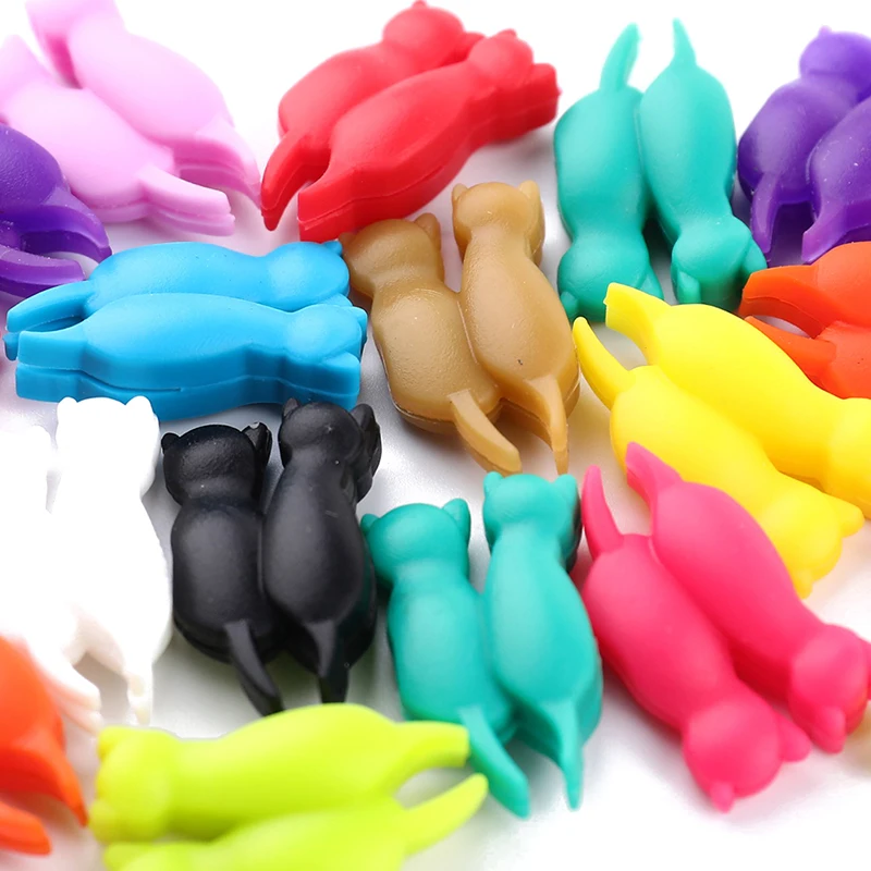 Wine Glass Marker 6/8/12PCS Creative 3D Cat Shape Party Glass Cup Multicolor Silicone Discriminator Kitten Wine Cup Recognizer