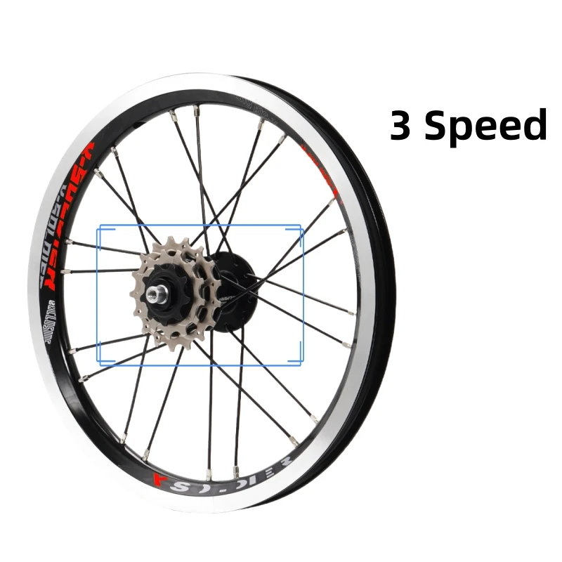 Description Picture 6 of itemCNC Foldable Bicycle Wheels 14" Folding Bike Rear Wheel External 3 Speed V Brake Cycling Part Accessories