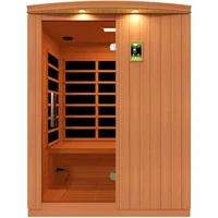 Saunas, 3 Person Capacity Ultra Low EMF Infrared Therapy Home Sauna Box with Bluetooth, Roof Vent, and LED Control Panel 1