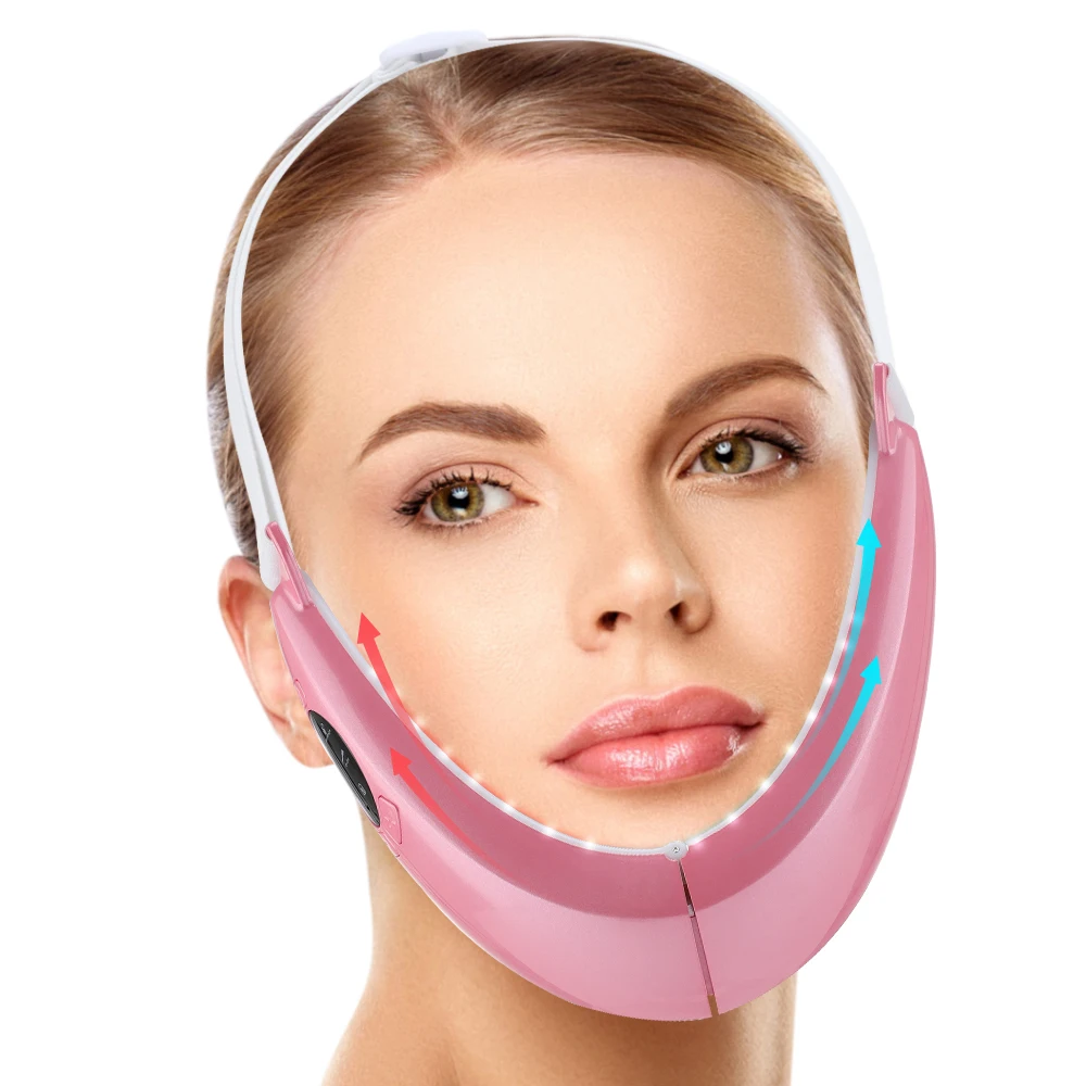 

EMS Facial Lifting Device LED Photon Therapy Face Slimming Vibration Massager Double Chin V Line Lift Belt Cellulite Jaw Device