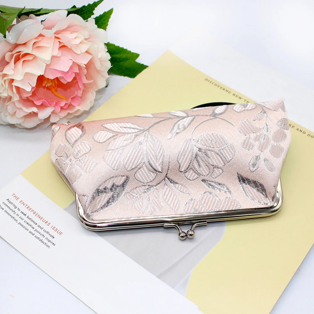 Women Flower Embroidery Kiss Lock Coin Purse Long Wallet Clutch Bag Fashion Vintage кошелек женский monedero carteira feminina