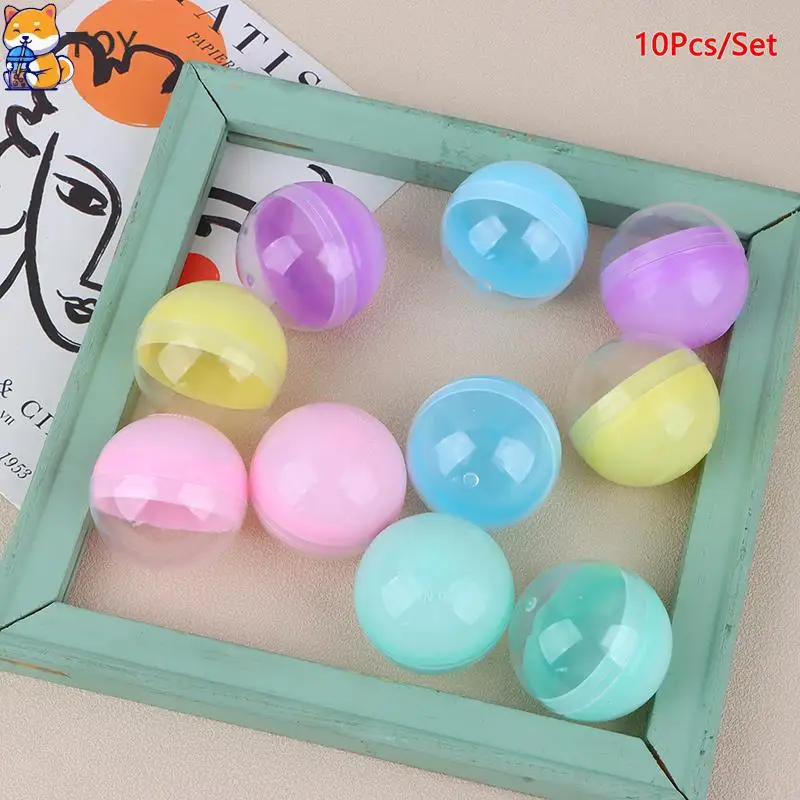 

10Pcs 45mm Plastic PP Toy Capsules Half Transparent Colorful Round Surprise Ball Easy Open Lock Amusement for Vending Machine