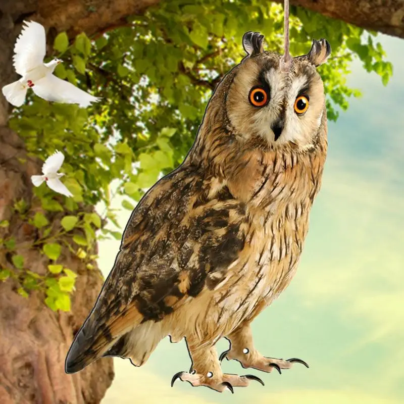 Bird Repellent Device Farm Protector Bird Scarer Garden Protector Bird Repeller Pendant Realistic Scare Device With Bell Garden Scarecrow Scare