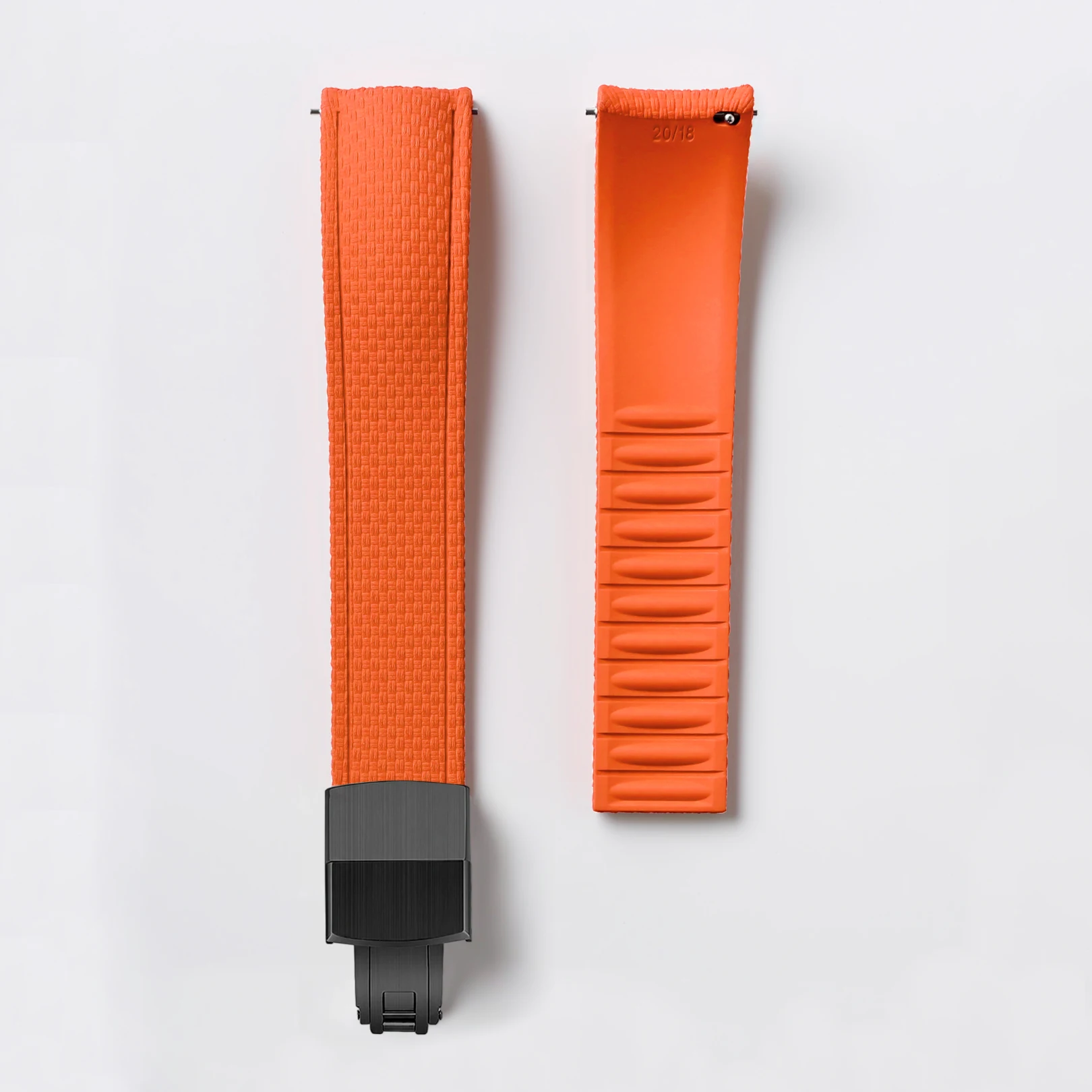 Universal Fluoro Rubber Quick Release Watch Band - Customizable Cut-to-Size Strap
