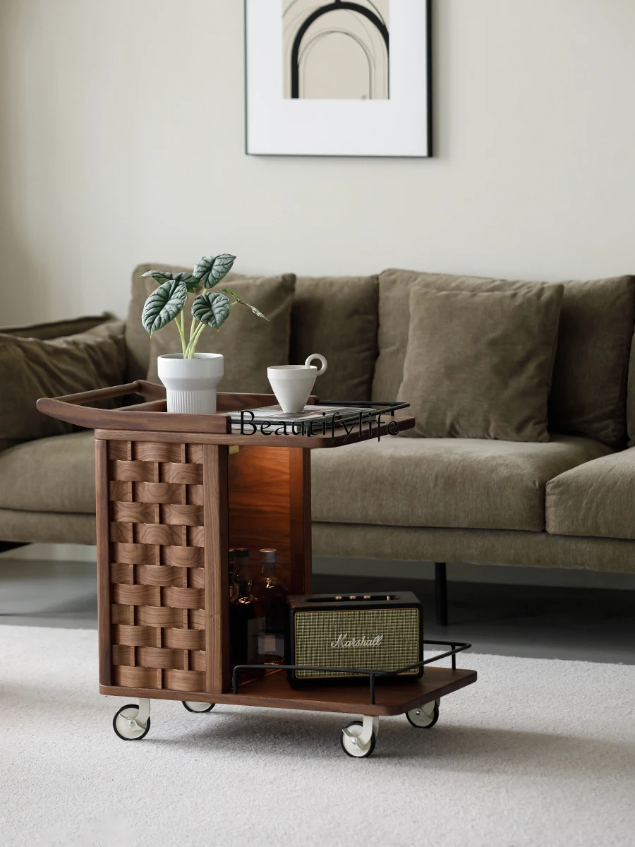 

Black Walnut Removable Side Table Simple Coffee Table Trolley