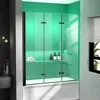 Tub Shower Door Semi-Frameless Foldable Hinged Bathtub Glass Door Screen for Shower with Tempered Coating Glass Panel Matte 2